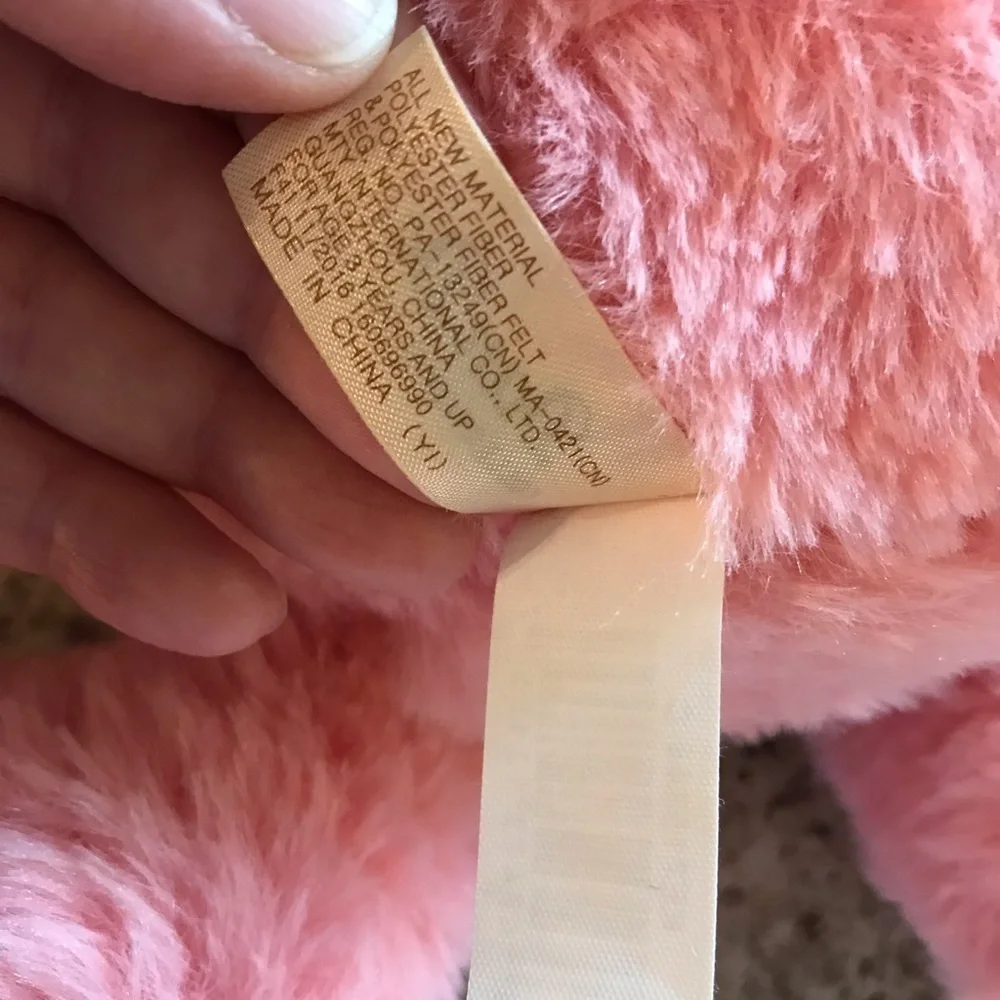 Dan Dee Plush Fuzzy Pink&White Striped Bunny Rabbit Stuffed Animal 18